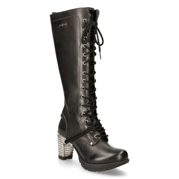 marques pas cher Bottes Hautes New Rock Trail En Cuir Itali Noir 3