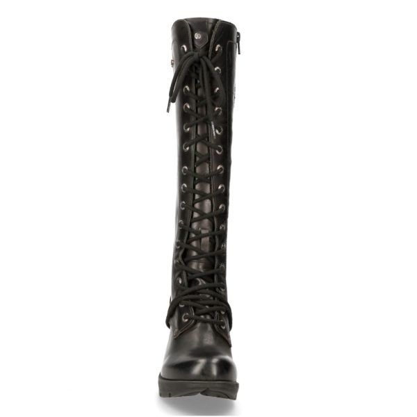marques pas cher Bottes Hautes New Rock Trail En Cuir Itali Noir 4