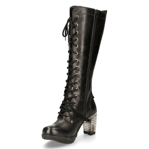 marques pas cher Bottes Hautes New Rock Trail En Cuir Itali Noir 5
