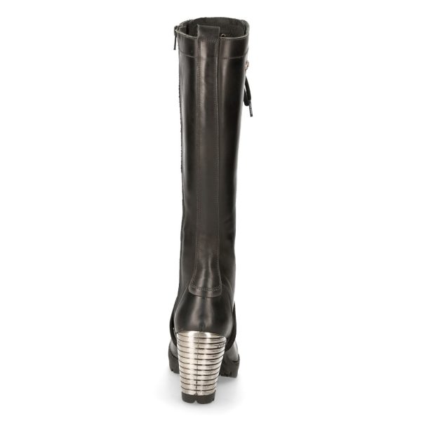 marques pas cher Bottes Hautes New Rock Trail En Cuir Itali Noir 6