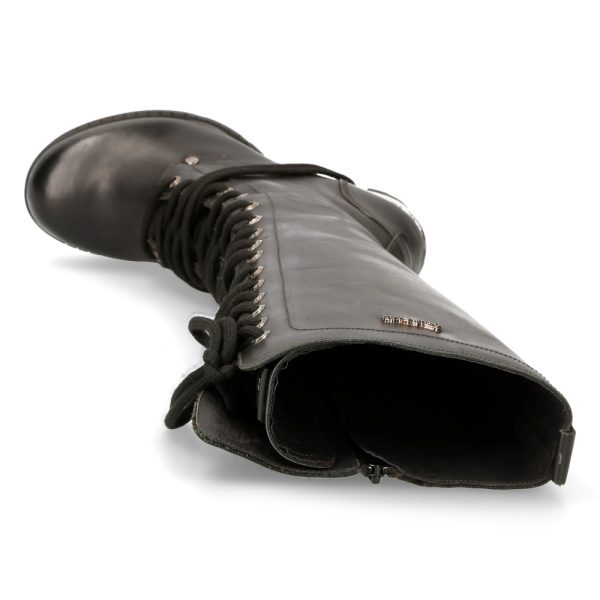 marques pas cher Bottes Hautes New Rock Trail En Cuir Itali Noir 8
