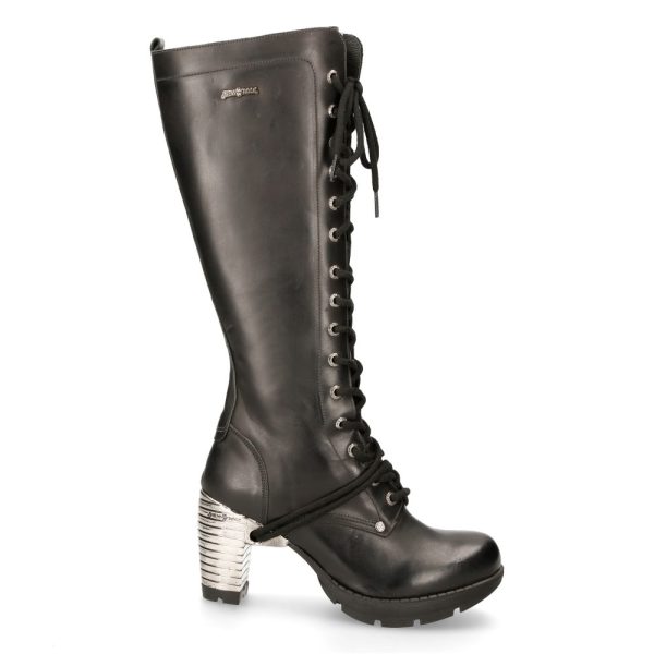 marques pas cher Bottes Hautes New Rock Trail En Cuir Itali Noir 1