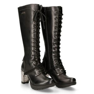 marques pas cher Bottes Hautes New Rock Trail En Cuir Itali Noir 24