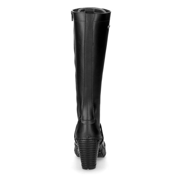 outlet Bottes Hautes New Rock Trail En Cuir Vegan Noir 6