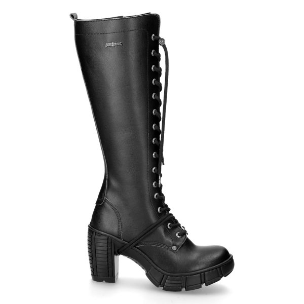outlet Bottes Hautes New Rock Trail En Cuir Vegan Noir 1