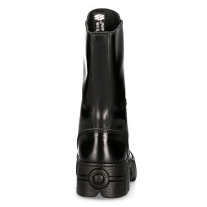 Bottes Hautes New Rock Wall En Cuir Antik Noires Retour Facile et Gratuit 18