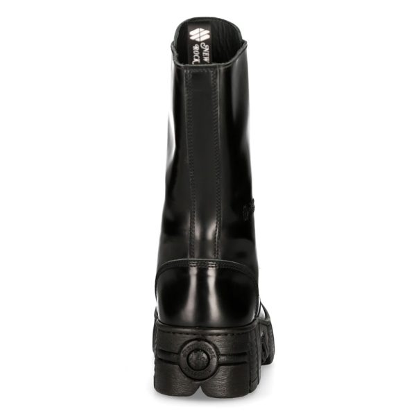 Bottes Hautes New Rock Wall En Cuir Antik Noires Retour Facile et Gratuit 6