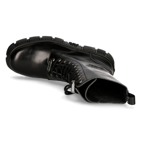 Bottes Hautes New Rock Wall En Cuir Antik Noires Retour Facile et Gratuit 8