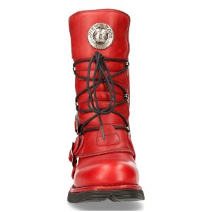 Bottes New Rock Comfort Light En Cuir Rouge magasin en ligne france 14