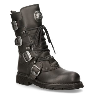 Retour Gratuit Bottes New Rock Comfort Light Vegan Noires 12