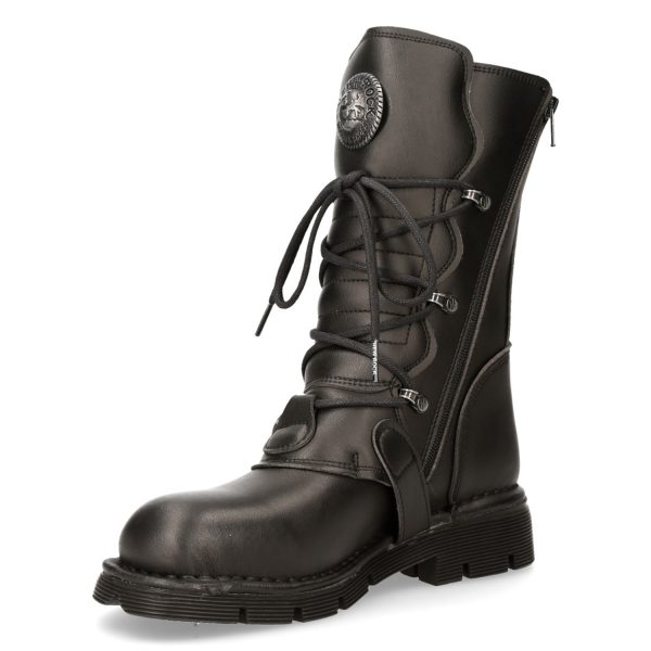 Retour Gratuit Bottes New Rock Comfort Light Vegan Noires 5
