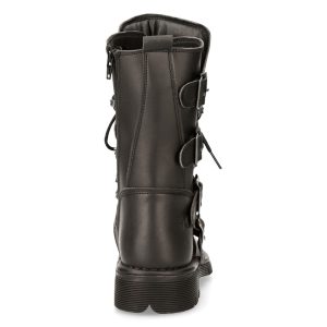 Retour Gratuit Bottes New Rock Comfort Light Vegan Noires 18