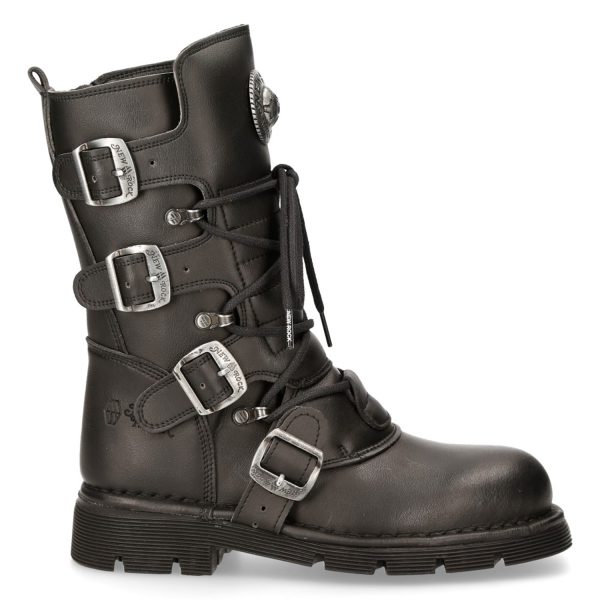 Retour Gratuit Bottes New Rock Comfort Light Vegan Noires 1