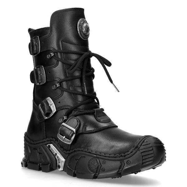 Bottes New Rock Impact En Cuir Noir meilleur service 3