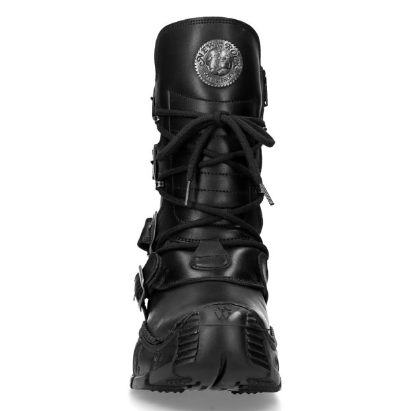 Bottes New Rock Impact En Cuir Noir meilleur service 4