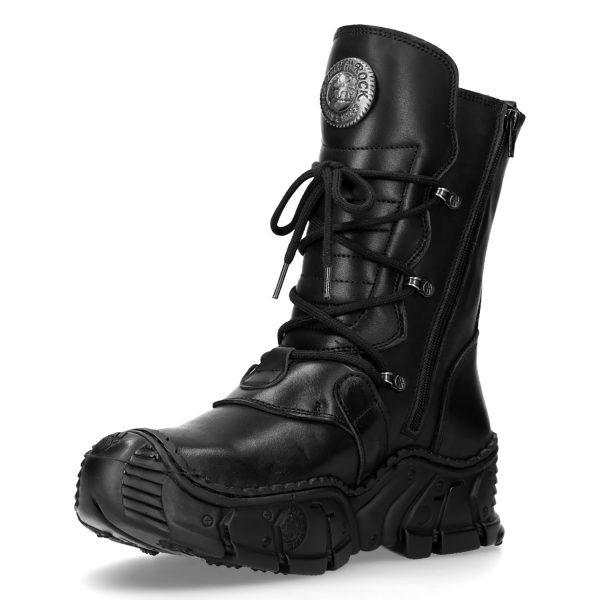 Bottes New Rock Impact En Cuir Noir meilleur service 5