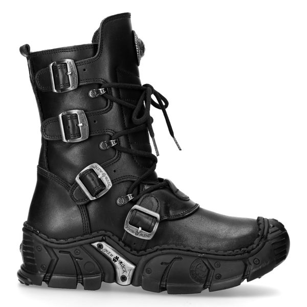 Bottes New Rock Impact En Cuir Noir meilleur service 1