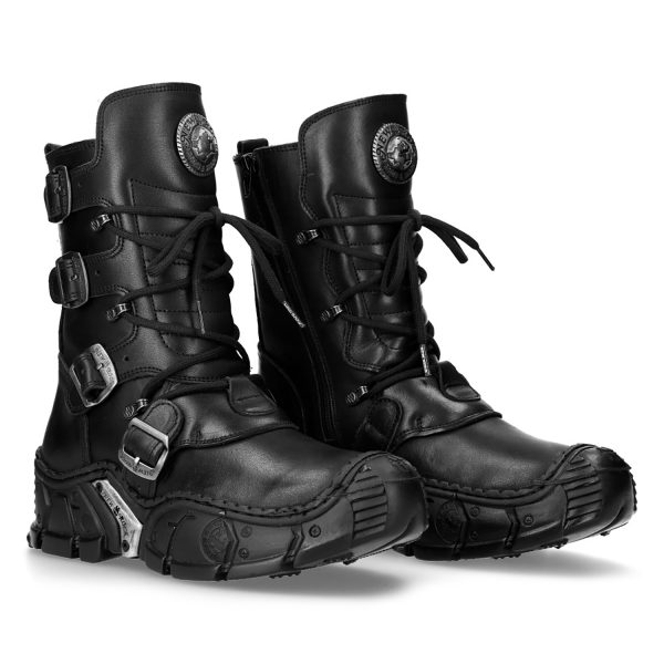 Bottes New Rock Impact En Cuir Noir meilleur service 9