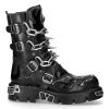 jusqu'à Bottes New Rock Metallic Itali Noir Et Skull En Cuir… 26