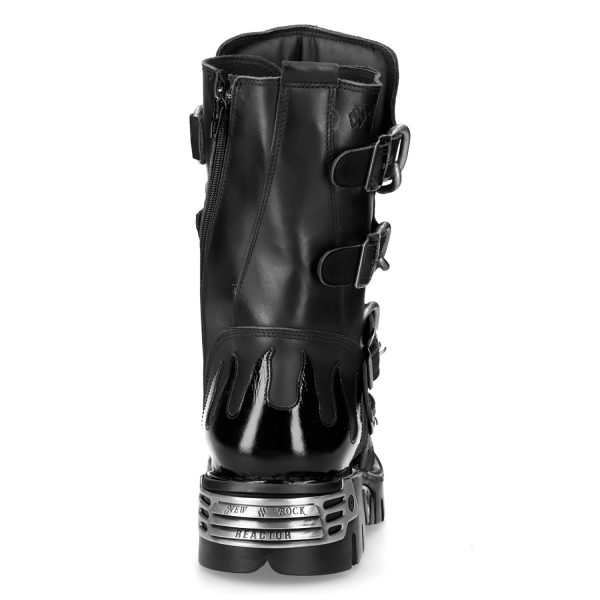 jusqu'à Bottes New Rock Metallic Itali Noir Et Skull En Cuir… 6