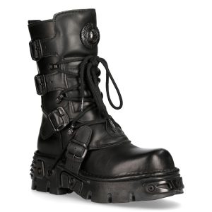 Bottes New Rock Metallic Oxido En Cuir Noir boutique 12