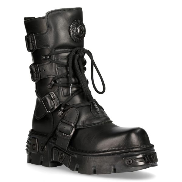 Bottes New Rock Metallic Oxido En Cuir Noir boutique 3