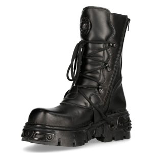 Bottes New Rock Metallic Oxido En Cuir Noir boutique 16