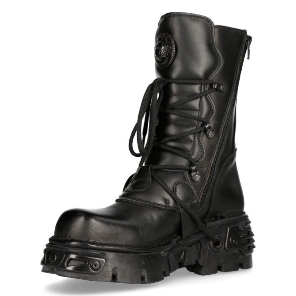 Bottes New Rock Metallic Oxido En Cuir Noir boutique 5
