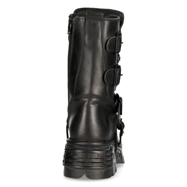 Bottes New Rock Metallic Oxido En Cuir Noir boutique 6