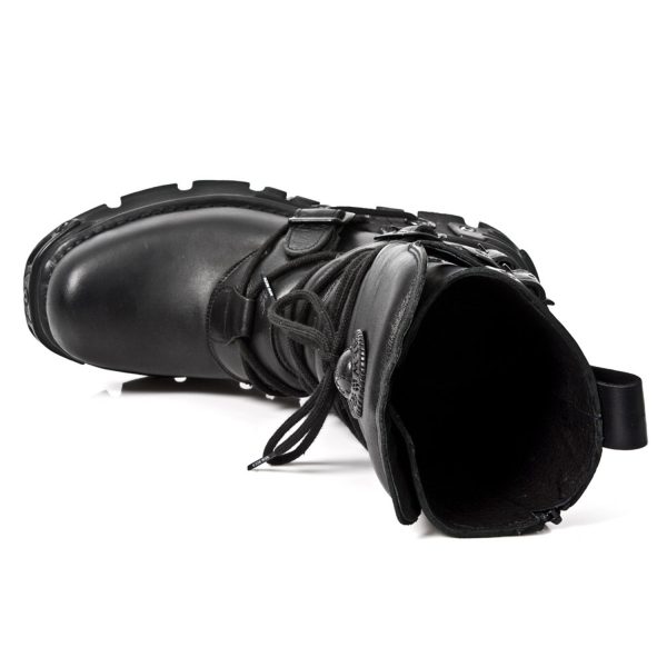 Bottes New Rock Metallic Oxido En Cuir Noir boutique 8