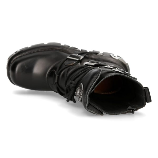 mode Bottes New Rock Metallic Reactor En Cuir Noir 8