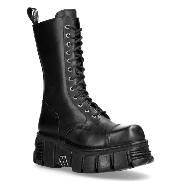 Bottes New Rock Newmili En Cuir Noir prix pas cher 3