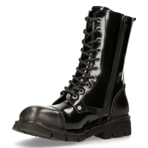 shopping pas cher Bottes New Rock Newmili En Cuir Noir 5