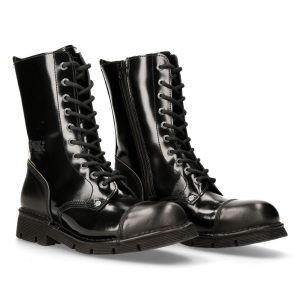 shopping pas cher Bottes New Rock Newmili En Cuir Noir 24
