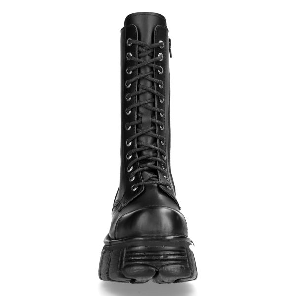 Bottes New Rock Newmili En Cuir Noir prix pas cher 4