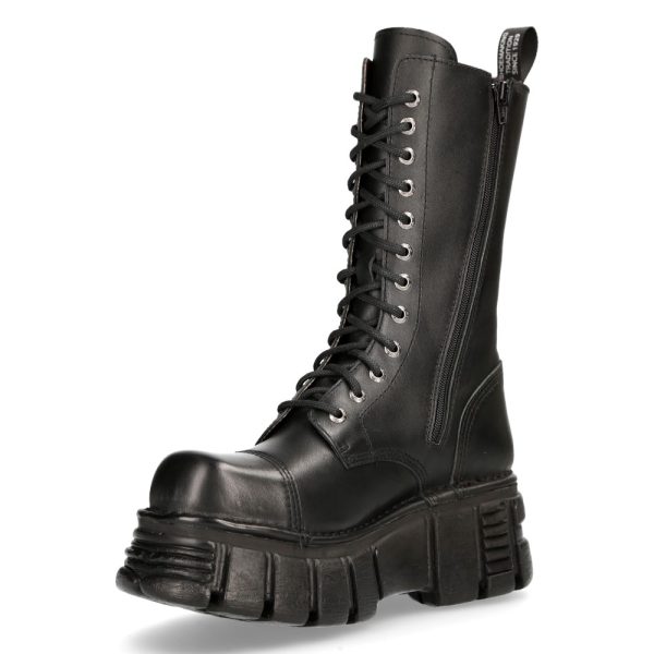 Bottes New Rock Newmili En Cuir Noir prix pas cher 5