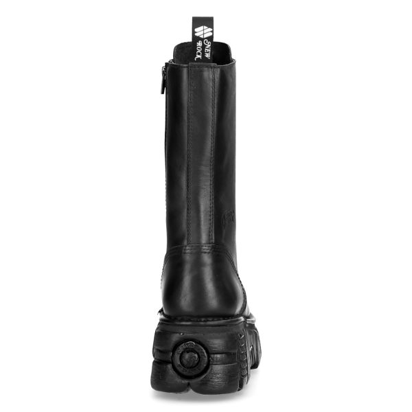 Bottes New Rock Newmili En Cuir Noir prix pas cher 6