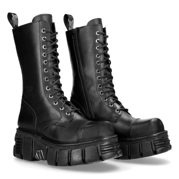 Bottes New Rock Newmili En Cuir Noir prix pas cher 9