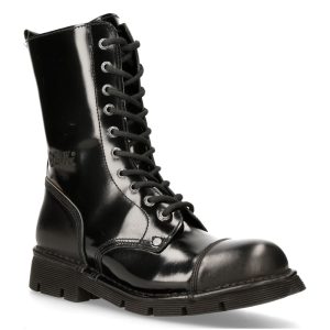 shopping pas cher Bottes New Rock Newmili En Cuir Noir 12