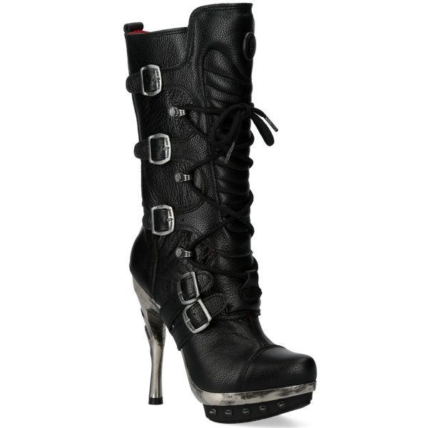 boutiqued en ligne Bottes New Rock Punk En Cuir Nomada Noir 3