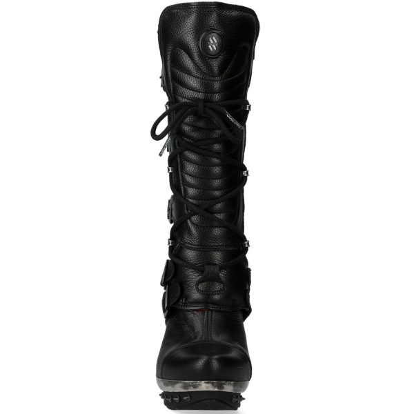 boutiqued en ligne Bottes New Rock Punk En Cuir Nomada Noir 4