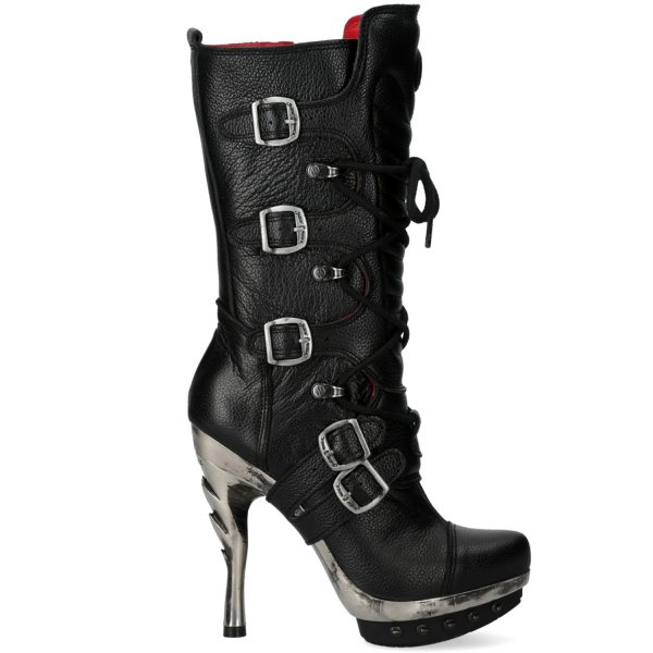 boutiqued en ligne Bottes New Rock Punk En Cuir Nomada Noir 1