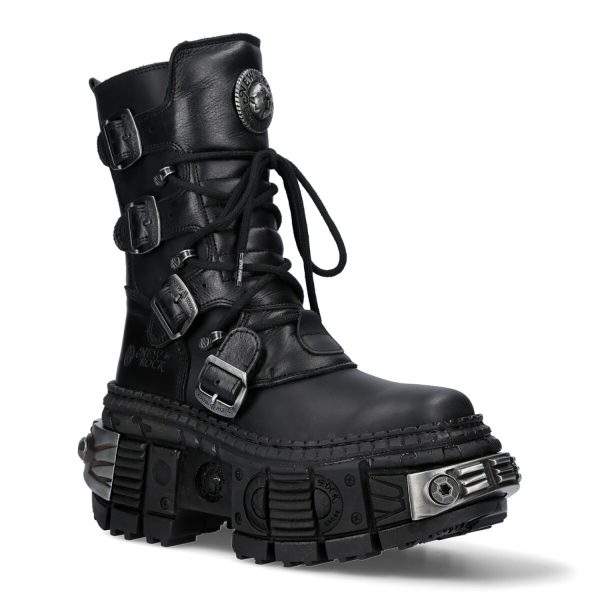 Bottes New Rock Wall En Cuir Itali Et Nomada Noirs magasins pour 3