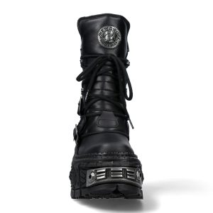 Bottes New Rock Wall En Cuir Itali Et Nomada Noirs magasins pour 14