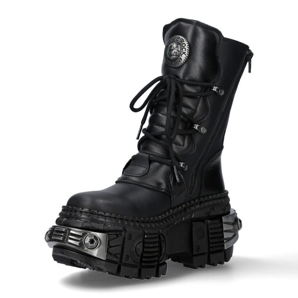 Bottes New Rock Wall En Cuir Itali Et Nomada Noirs magasins pour 5