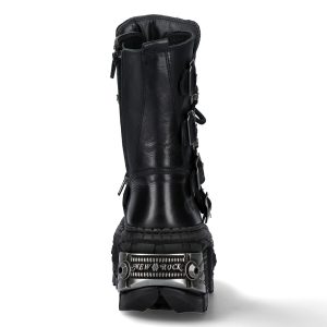 Bottes New Rock Wall En Cuir Itali Et Nomada Noirs magasins pour 18