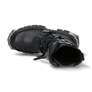 Bottes New Rock Wall En Cuir Itali Et Nomada Noirs magasins pour 22