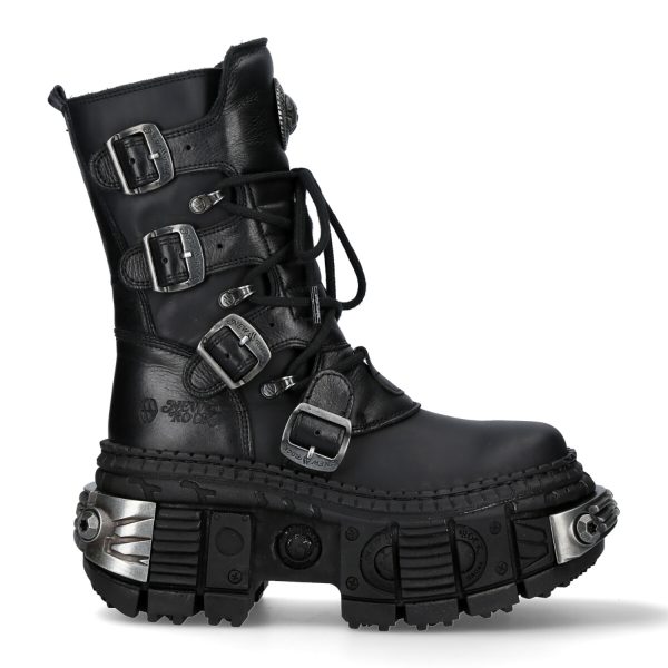 Bottes New Rock Wall En Cuir Itali Et Nomada Noirs magasins pour 1