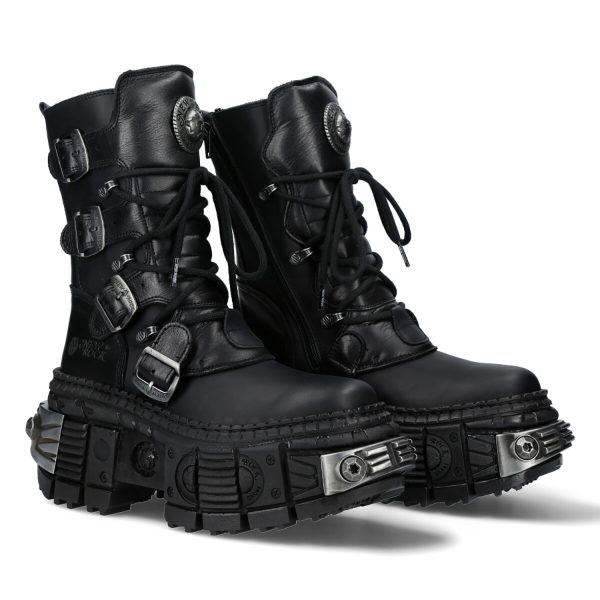 Bottes New Rock Wall En Cuir Itali Et Nomada Noirs magasins pour 9