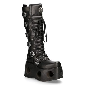 Bottes Plateformes Hautes New Rock Metallic En Cuir… Nouvelle Collection 12